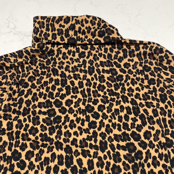 Talbots Turtleneck Leopard Print cotton spandex brown black Petite Size S - Picture 6 of 6